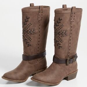Maurices Ally Buckle Stitch Tall Boot